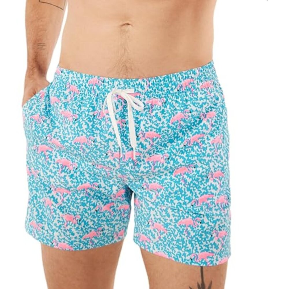 Chubbies Mens Swim Trunks 5.5” Pink Flamingo Mesh Lining Size XL